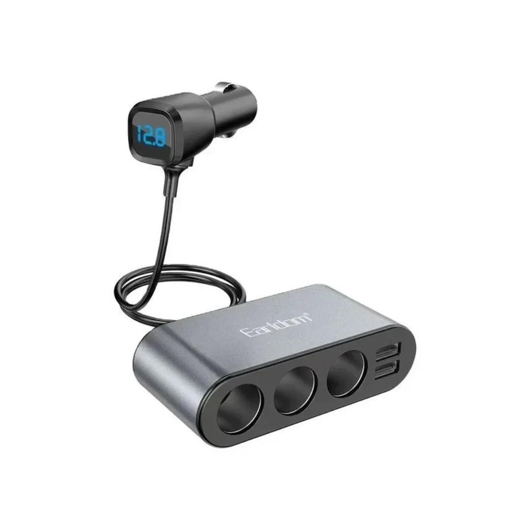 Dual Usb Car Charger With 3 Cigarette Lighter Sockets And Voltage Display“ Premium Quality, Stylish & Durable Protective Case